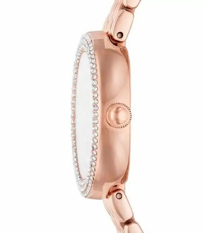 Emporio Armani Rosa Quartz Mother of Pearl Black Dial Rose Gold Steel Strap Watch For Women - AR11372 - Image 7